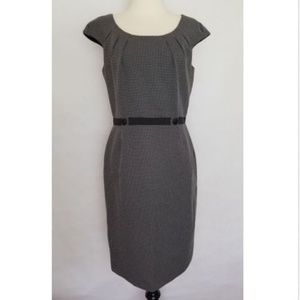 Tahari Sheath Mini Polka-Dot Dress